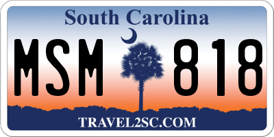 SC license plate MSM818