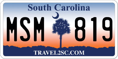 SC license plate MSM819