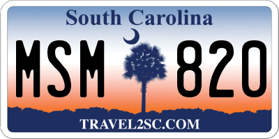 SC license plate MSM820