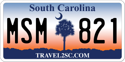 SC license plate MSM821