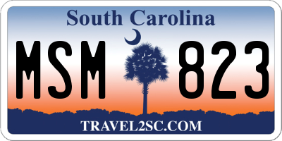 SC license plate MSM823