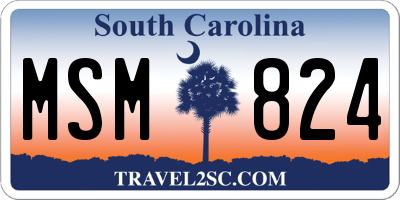 SC license plate MSM824