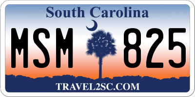 SC license plate MSM825