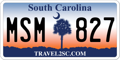 SC license plate MSM827