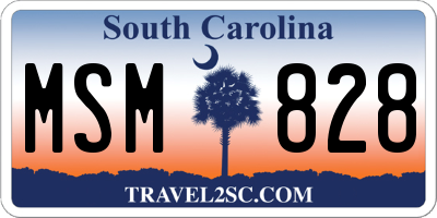 SC license plate MSM828