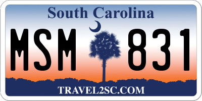 SC license plate MSM831