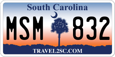 SC license plate MSM832