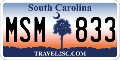 SC license plate MSM833