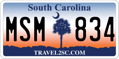 SC license plate MSM834