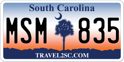 SC license plate MSM835