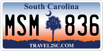 SC license plate MSM836