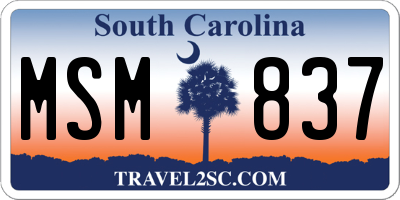SC license plate MSM837