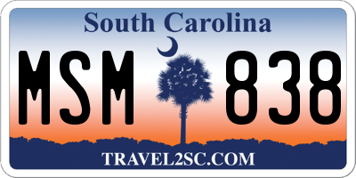 SC license plate MSM838