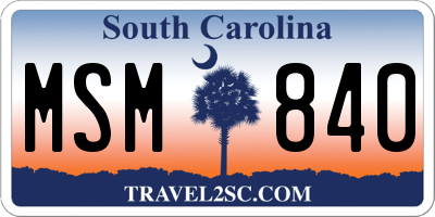 SC license plate MSM840