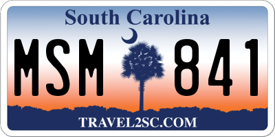 SC license plate MSM841
