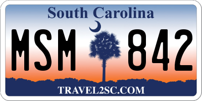 SC license plate MSM842