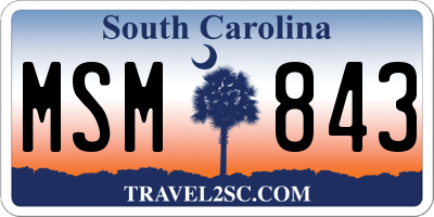 SC license plate MSM843