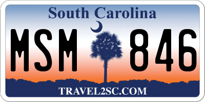 SC license plate MSM846