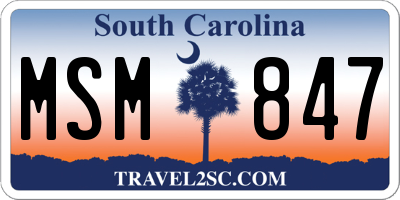 SC license plate MSM847