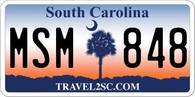 SC license plate MSM848