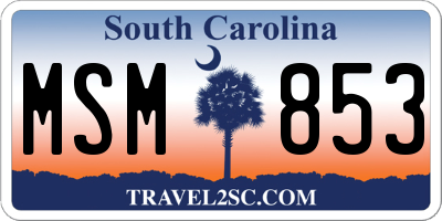 SC license plate MSM853