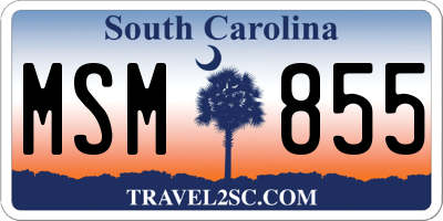 SC license plate MSM855
