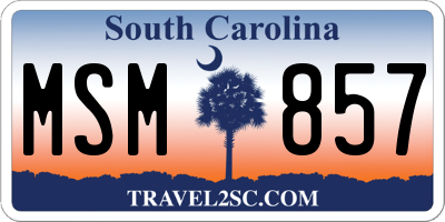 SC license plate MSM857