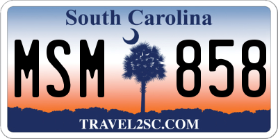 SC license plate MSM858