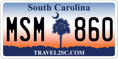 SC license plate MSM860