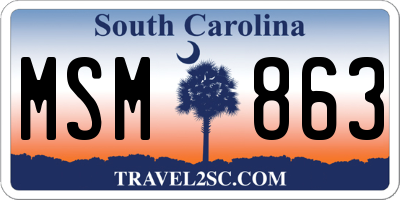 SC license plate MSM863