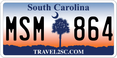 SC license plate MSM864
