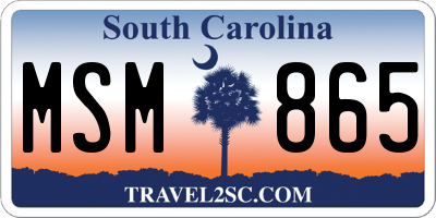 SC license plate MSM865