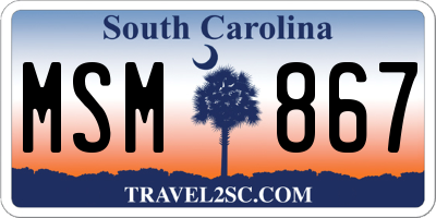SC license plate MSM867