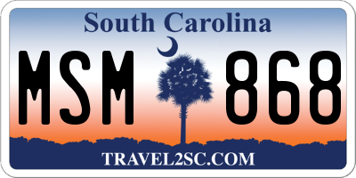 SC license plate MSM868
