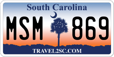 SC license plate MSM869