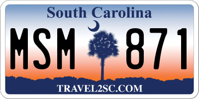 SC license plate MSM871