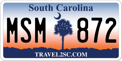 SC license plate MSM872