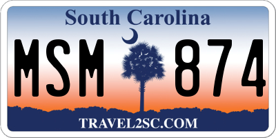 SC license plate MSM874