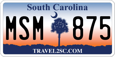 SC license plate MSM875