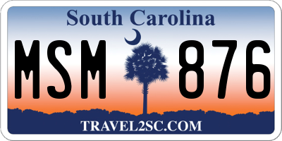 SC license plate MSM876