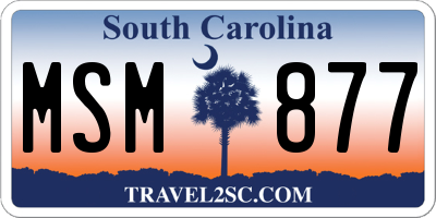 SC license plate MSM877