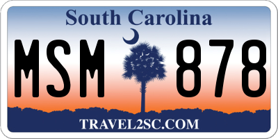 SC license plate MSM878