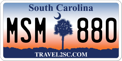 SC license plate MSM880