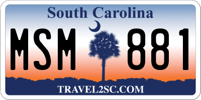 SC license plate MSM881