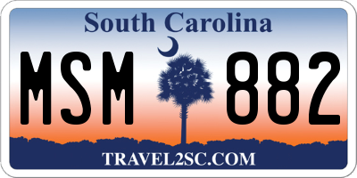 SC license plate MSM882