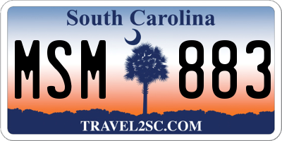 SC license plate MSM883