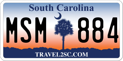 SC license plate MSM884