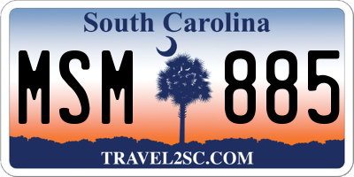 SC license plate MSM885
