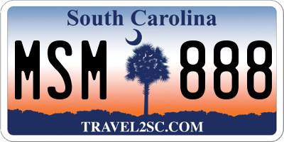 SC license plate MSM888