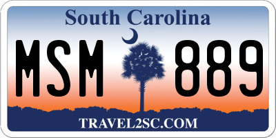 SC license plate MSM889